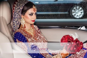 Asian Wedding Pictures. Bride in her wedding car for Rukhsti.