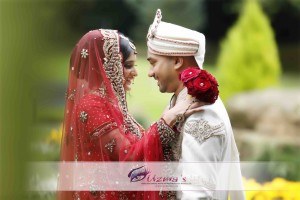Asian couple from UK on their wedding day