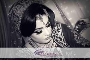 A focused portrait of an Asian Bride from the UK