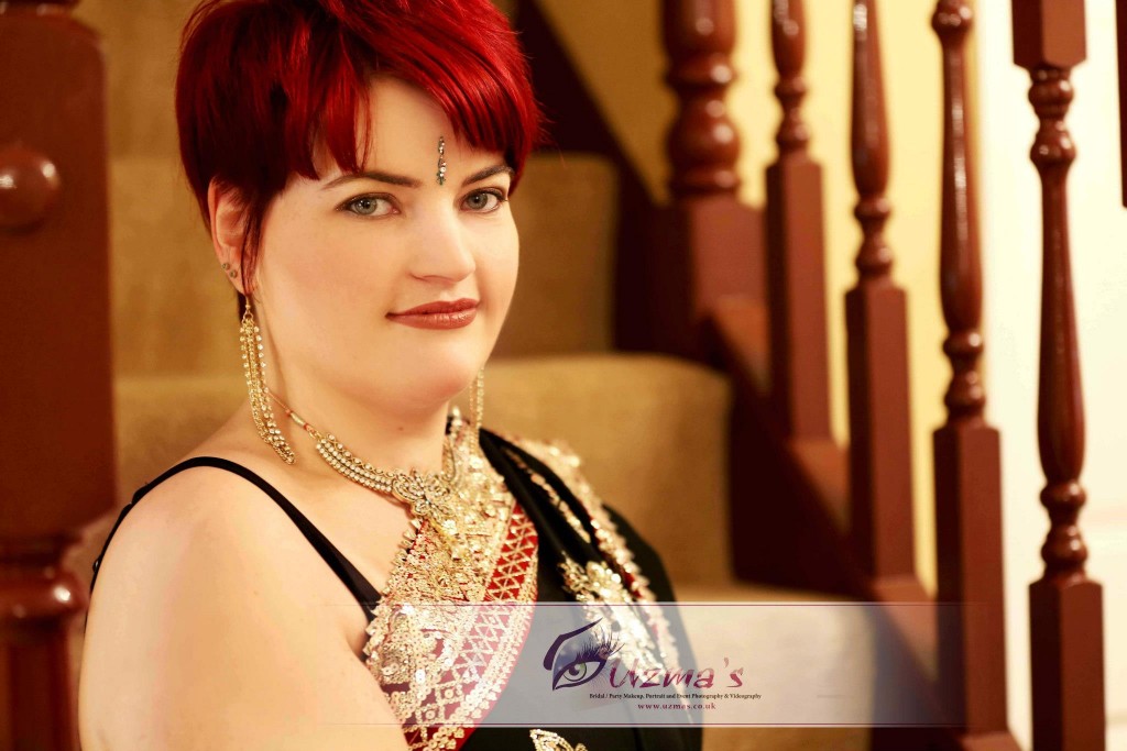 Elegant pose of the client during her makeover photoshoot